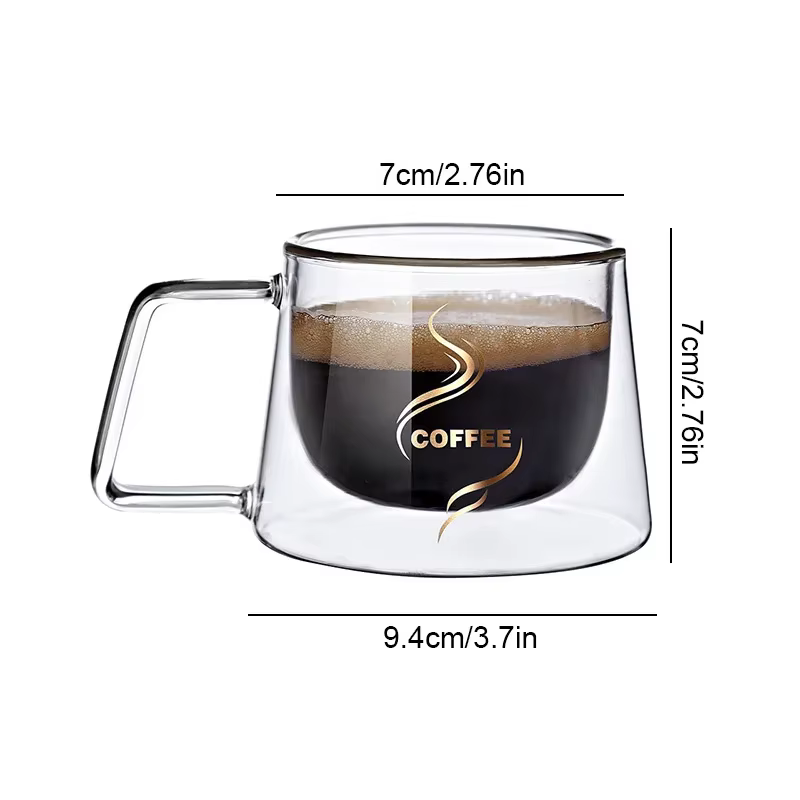 Tasse à café en verre à Double paroi de 200ml