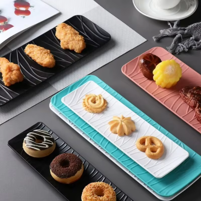 1 pièce Assiettes en céramique japonaises minimalistes à motif ondulé