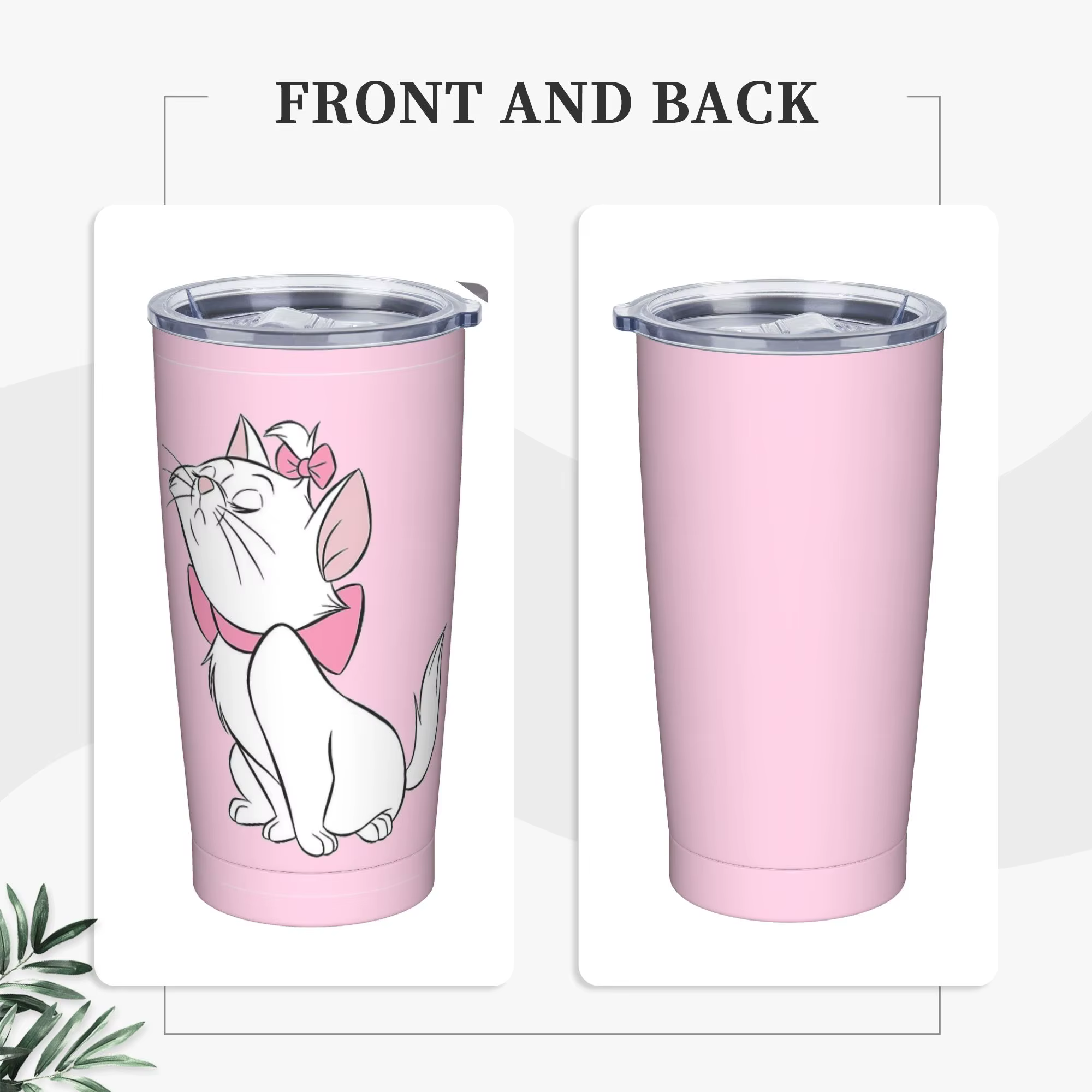 M-Maries Cat Cute from Aristocats Tumbler Tasses à café isolées sous vide en acier inoxydable à double paroi