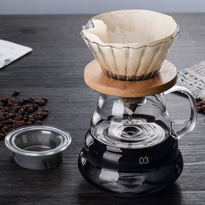 Cafetière en verre avec filtre