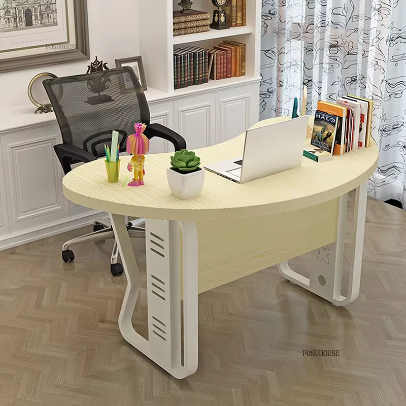Bureaux et postes de travail incurvés modernes et minimalistes pour la maison, table d'étude pour étudiants, bureau d'ordinateur ergonomique pour le mobilier de bureau