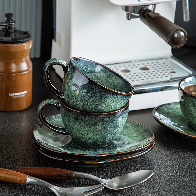 Plateau de tasse à café en céramique rétro japonaise