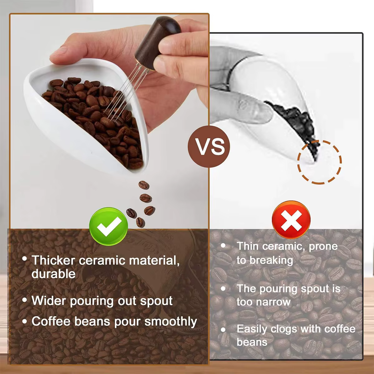 Kit tasse doseuse de grains de café et flacon pulvérisateur – Plateau en céramique