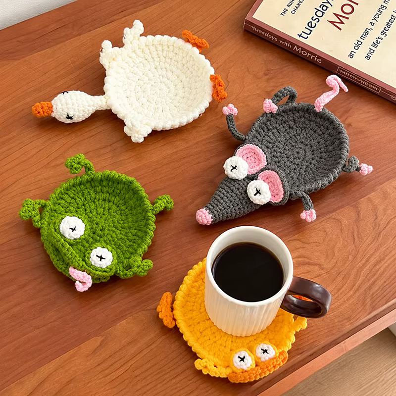 Sous-verre au crochet au design amusant