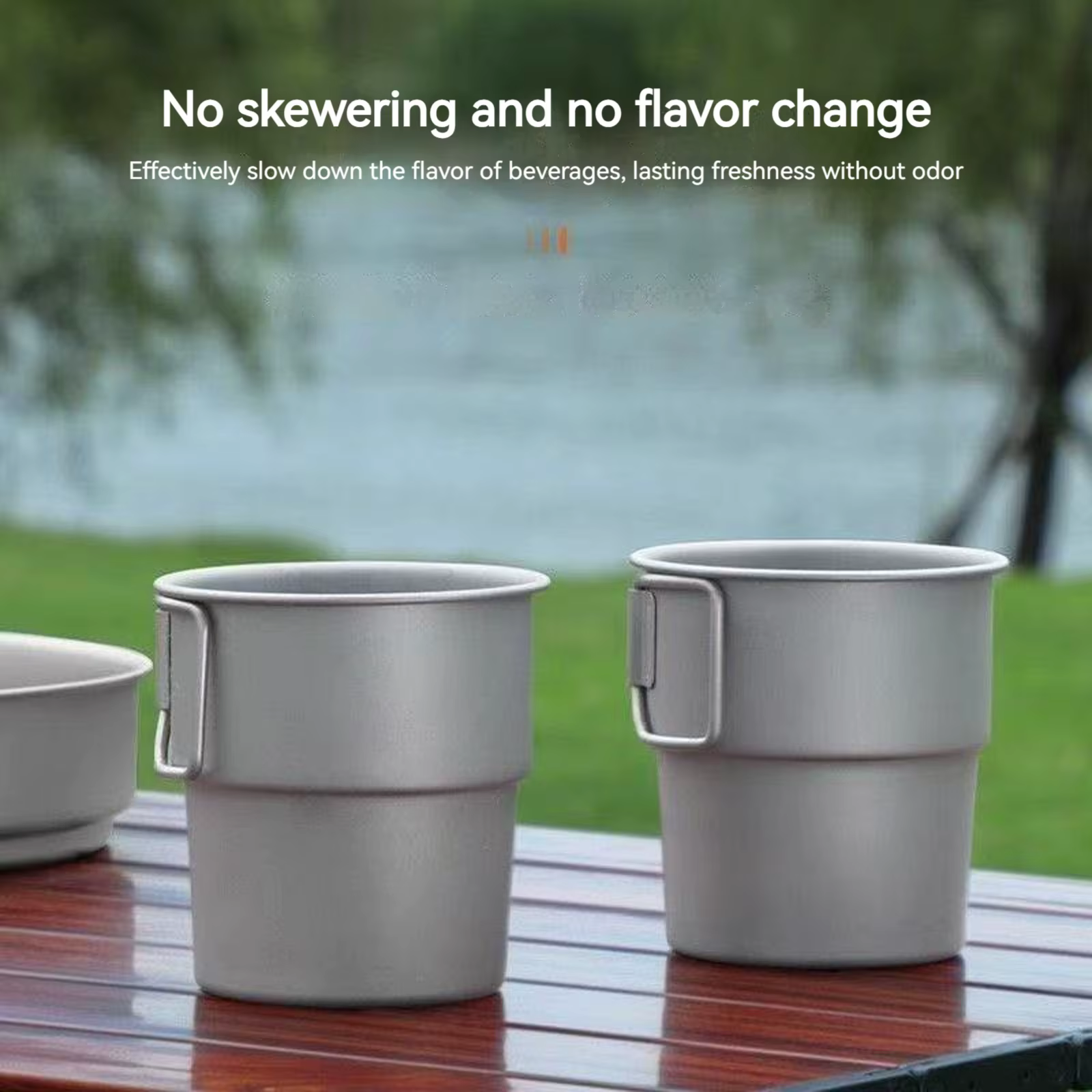 Mug à café en titane léger avec poignée pliable