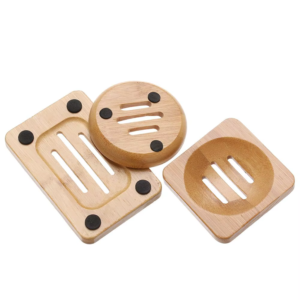 Regina-Boîte de rangement carrée et ronde en bois de bambou