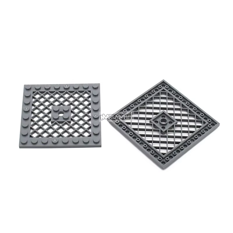 Marumine-Plaque modifiée 8x8 avec grille et trou au centre, pièces de briques, outils de construction, accessoires MOC, maison, passe-temps, urgence, 4151b