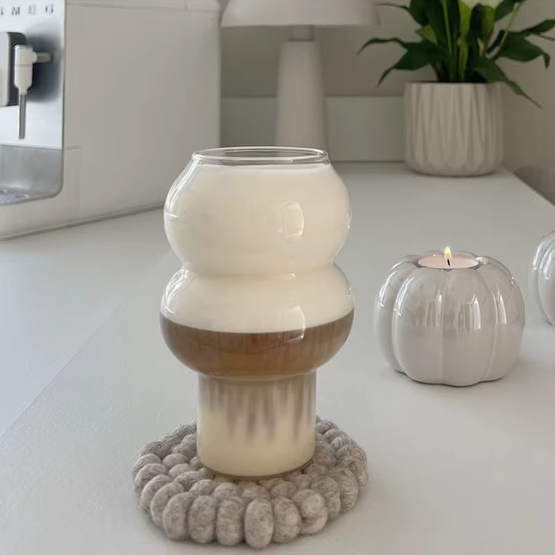 Verre à Café Latte avec Boule à Bulles
