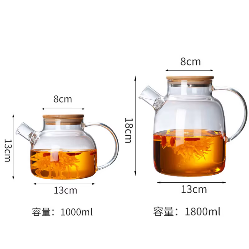Théière en Verre Transparente Borosilicate