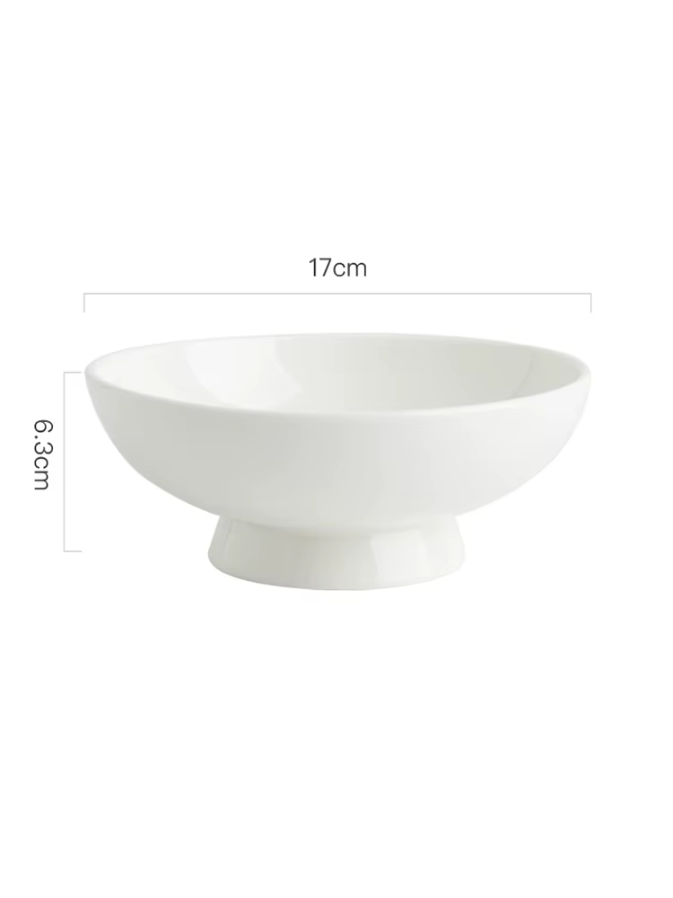 Assiette à gâteau aux fruits en céramique blanche pure