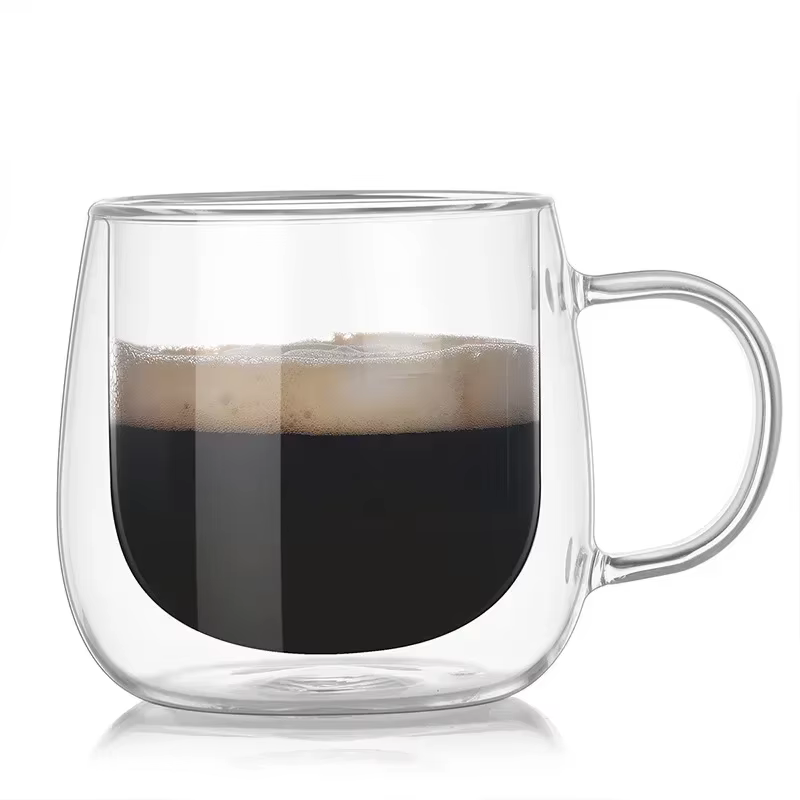 Verres transparents faits à la main résistants à la chaleur à Double paroi