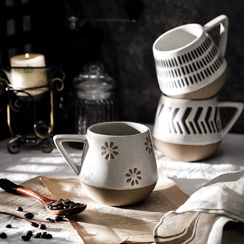 Tasse en céramique créative peinte à la main