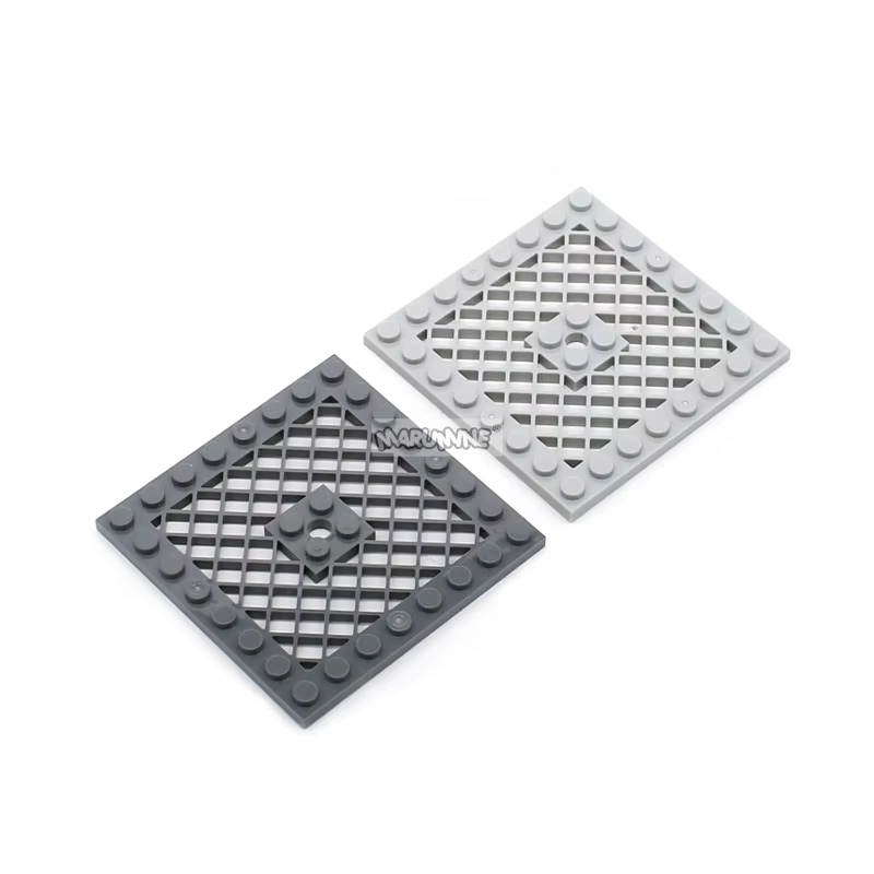 Marumine-Plaque modifiée 8x8 avec grille et trou au centre, pièces de briques, outils de construction, accessoires MOC, maison, passe-temps, urgence, 4151b