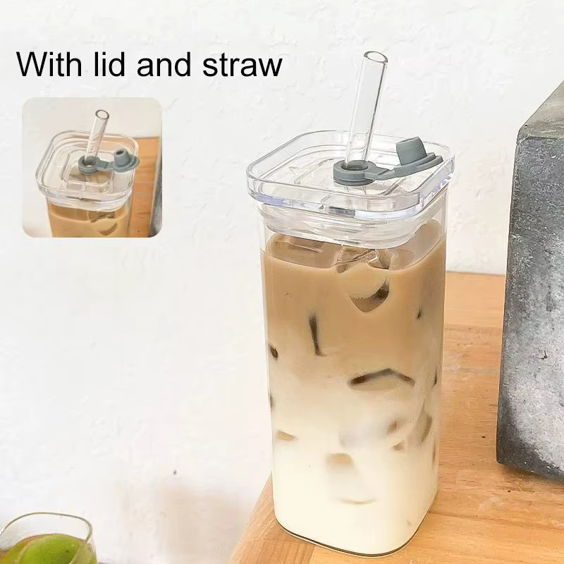 Tasse carrée en verre à café résistante à la chaleur