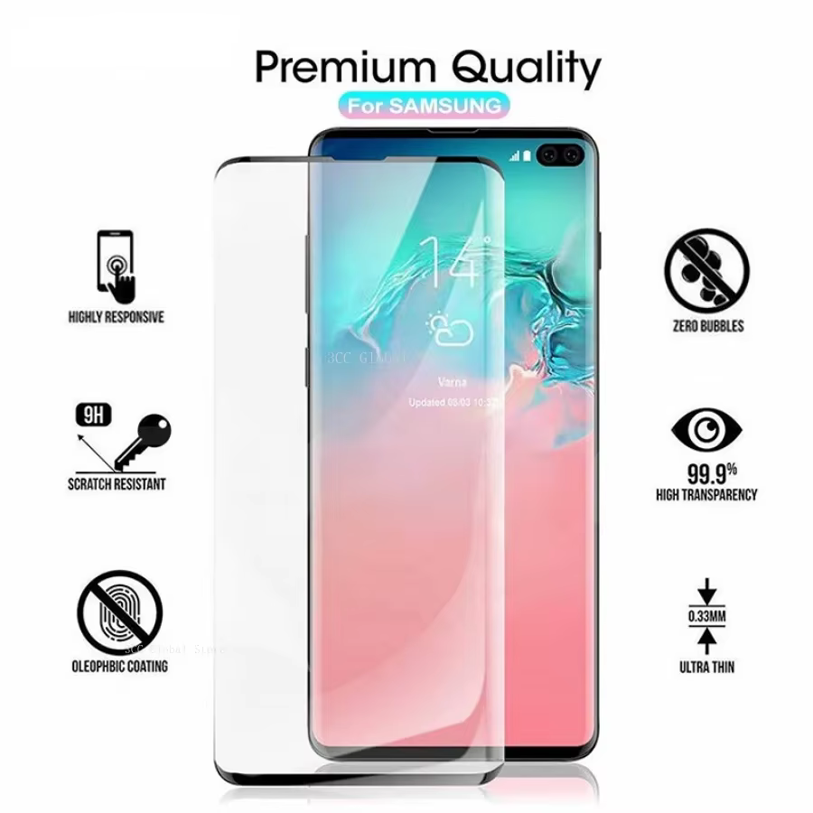 Verre trempé pour Samsung galaxy S10 5G S9 S8 Plus S7 S6 Edge Plus S10E 20D Film de protection d'écran de téléphone complet incurvé
