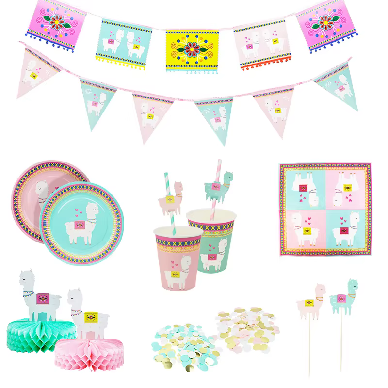 Ensemble de couverts mignons en forme d'alpaga