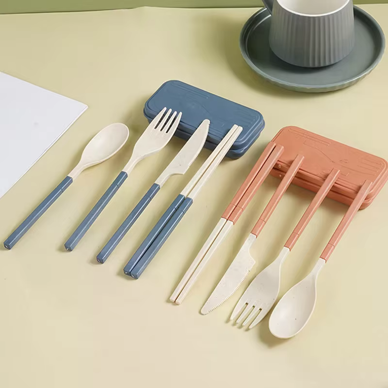 Ensemble de couverts en paille de blé de Style japonais