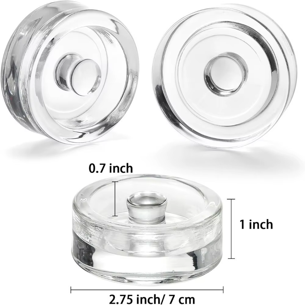 1/2/4 Pièces Poids de Fermentation en Verre Transparent avec Poignée pour Bocaux à Large Ouverture et Couvercles