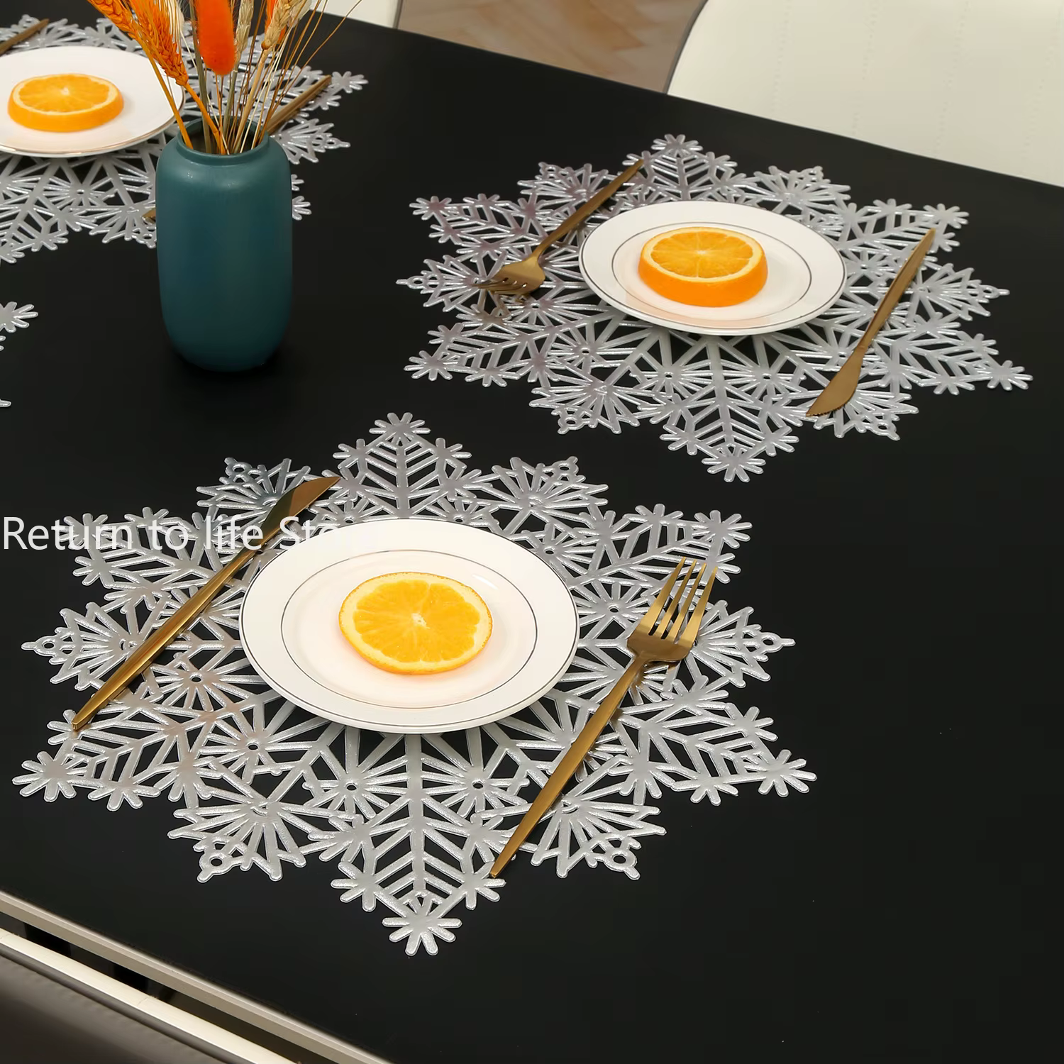 Sous-verre de tasse de flocon de neige de Noël