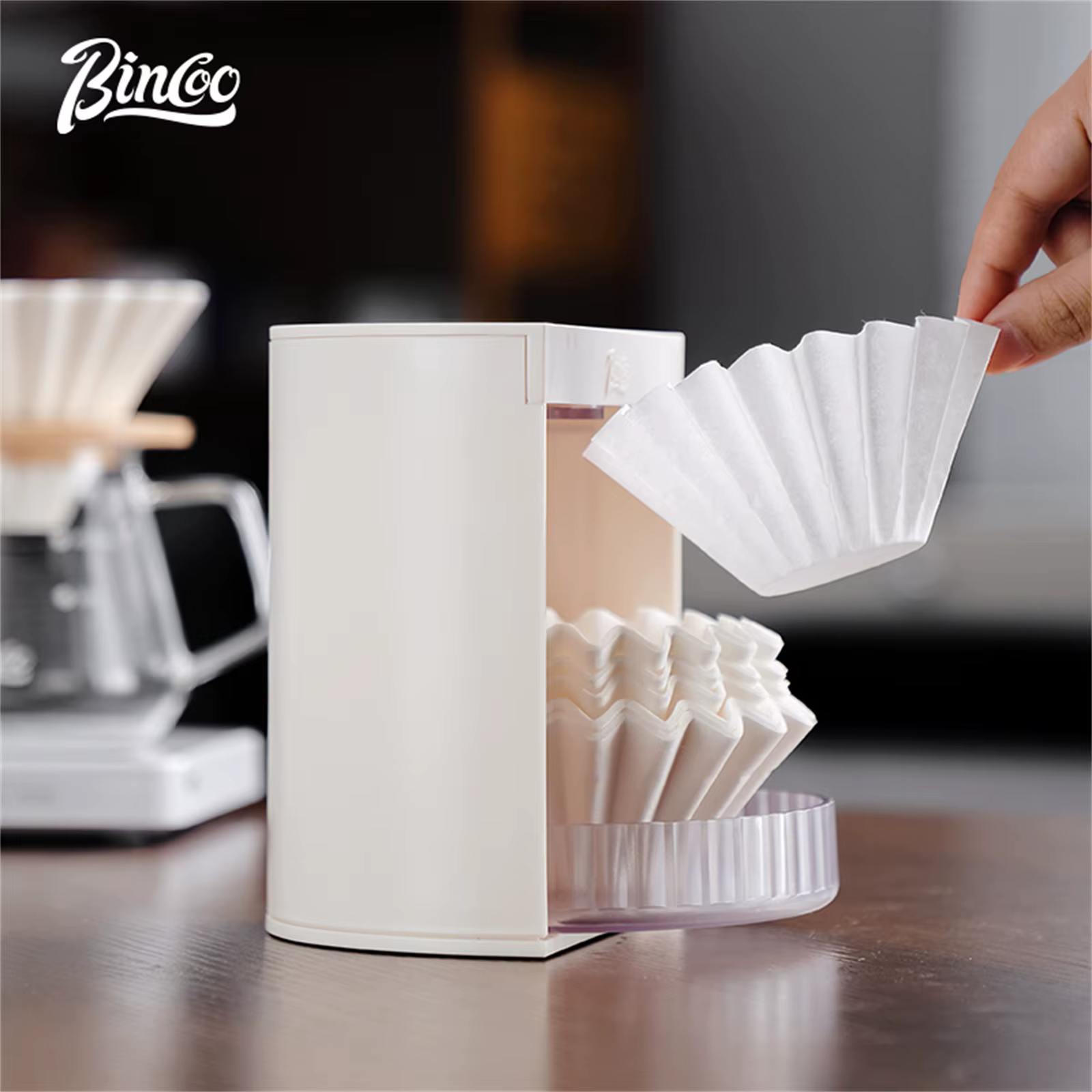 BINCOO café filtre papier boîte de rangement support gâteau