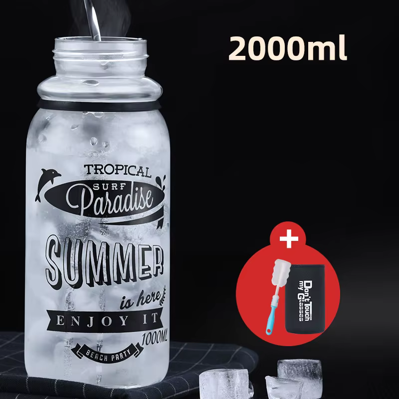 GIANXI 400/2000ML tasse en verre Transparent avec filtrage tasses à café de grande capacité avec couvercle ustensiles