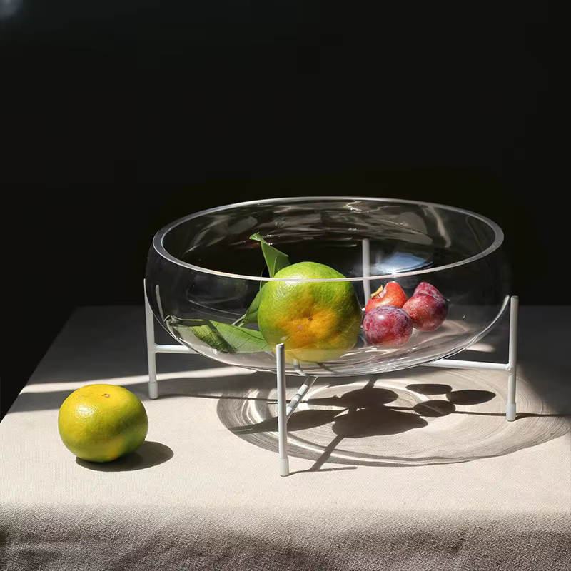 Assiette de fruits en verre Transparent, ornement de décoration pour la maison