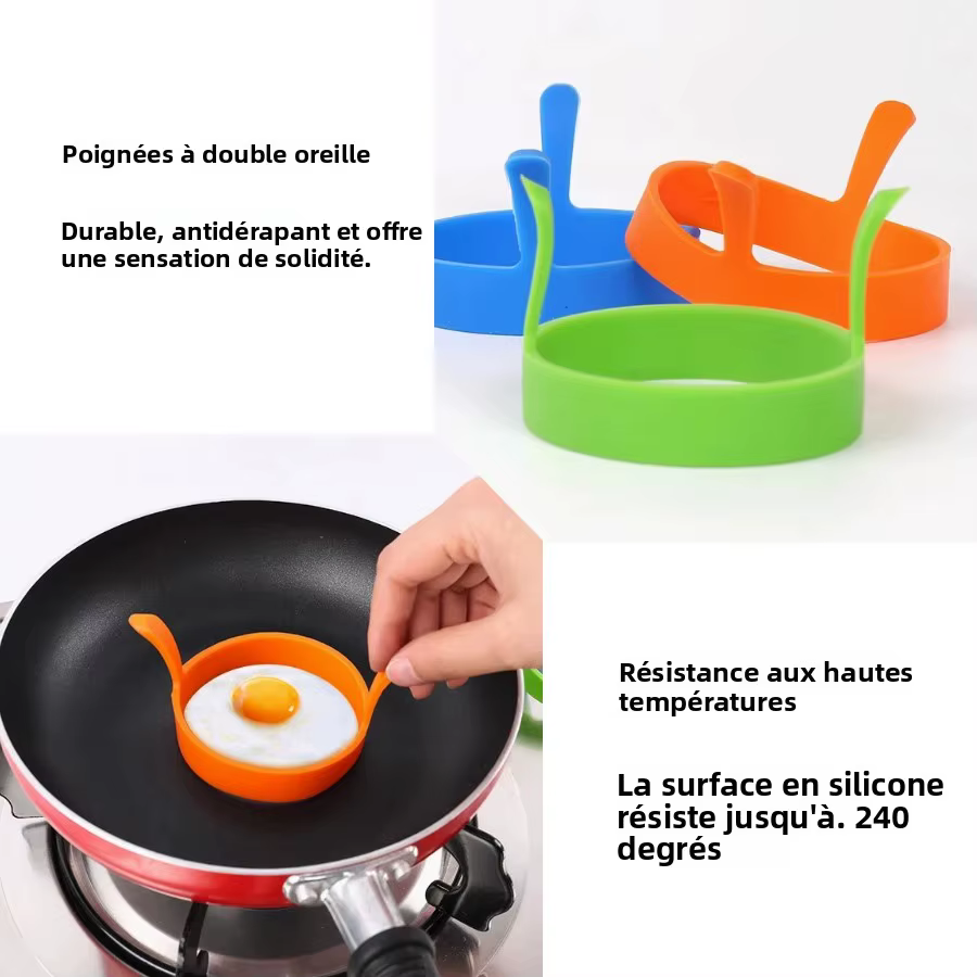 3 pièces petit déjeuner Omelette anneau oeuf frit moule de qualité alimentaire Silicone