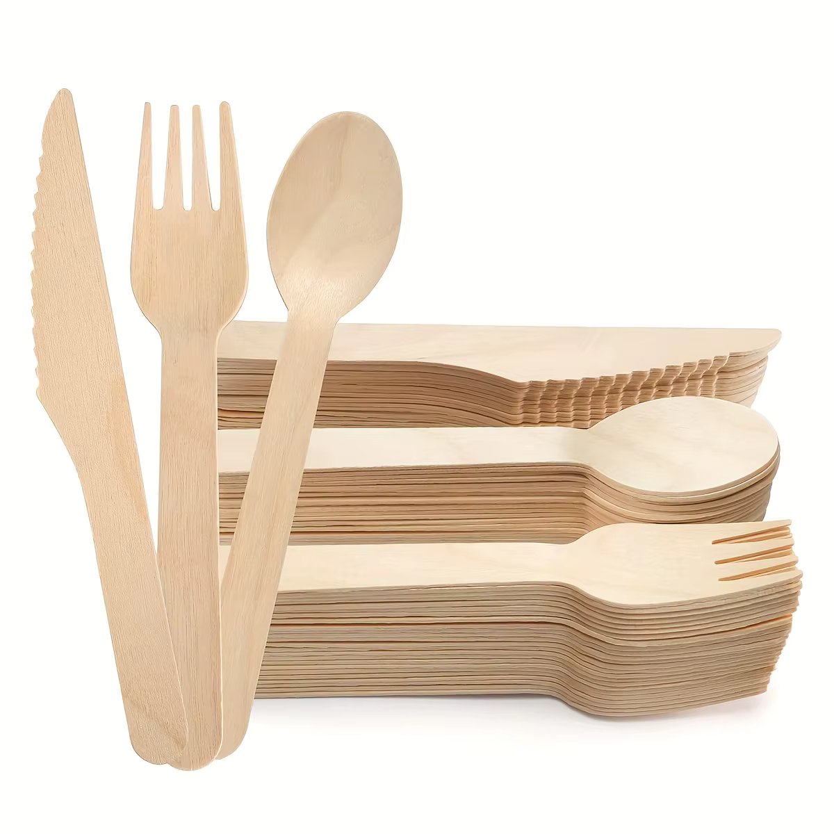 Ensemble de couverts jetables en bois de 14 cm