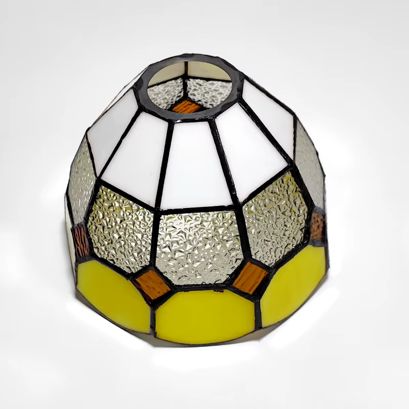 Abat-jour en verre teinté jaune à carreaux de 16 cm pour lampes suspendues, appliques murales, ventilateurs de plafond, remplacement d'abat-jour