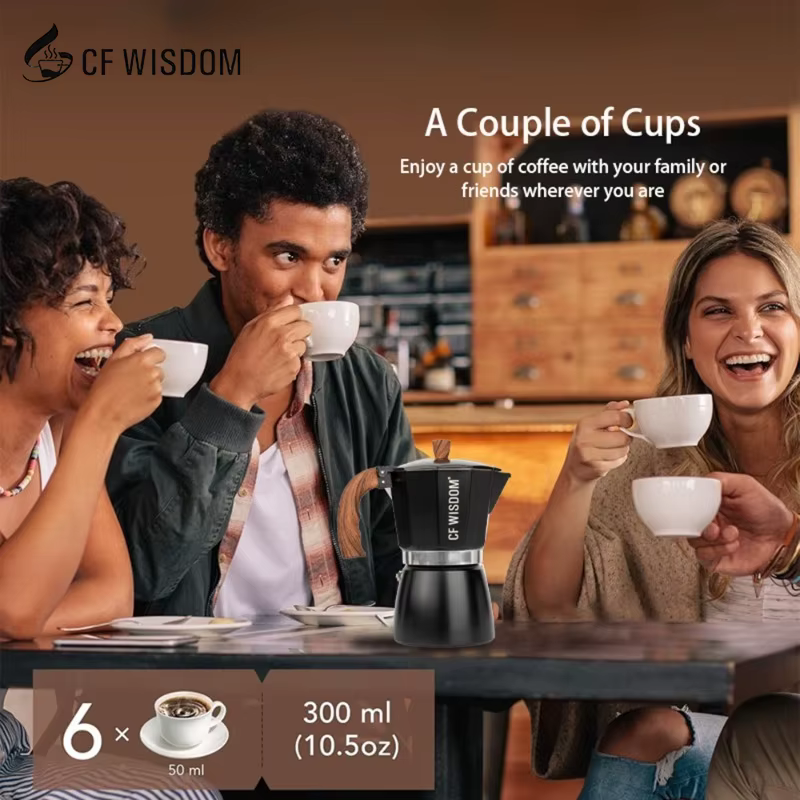 CF WISDOM Cafetière moka à valve unique 300ML