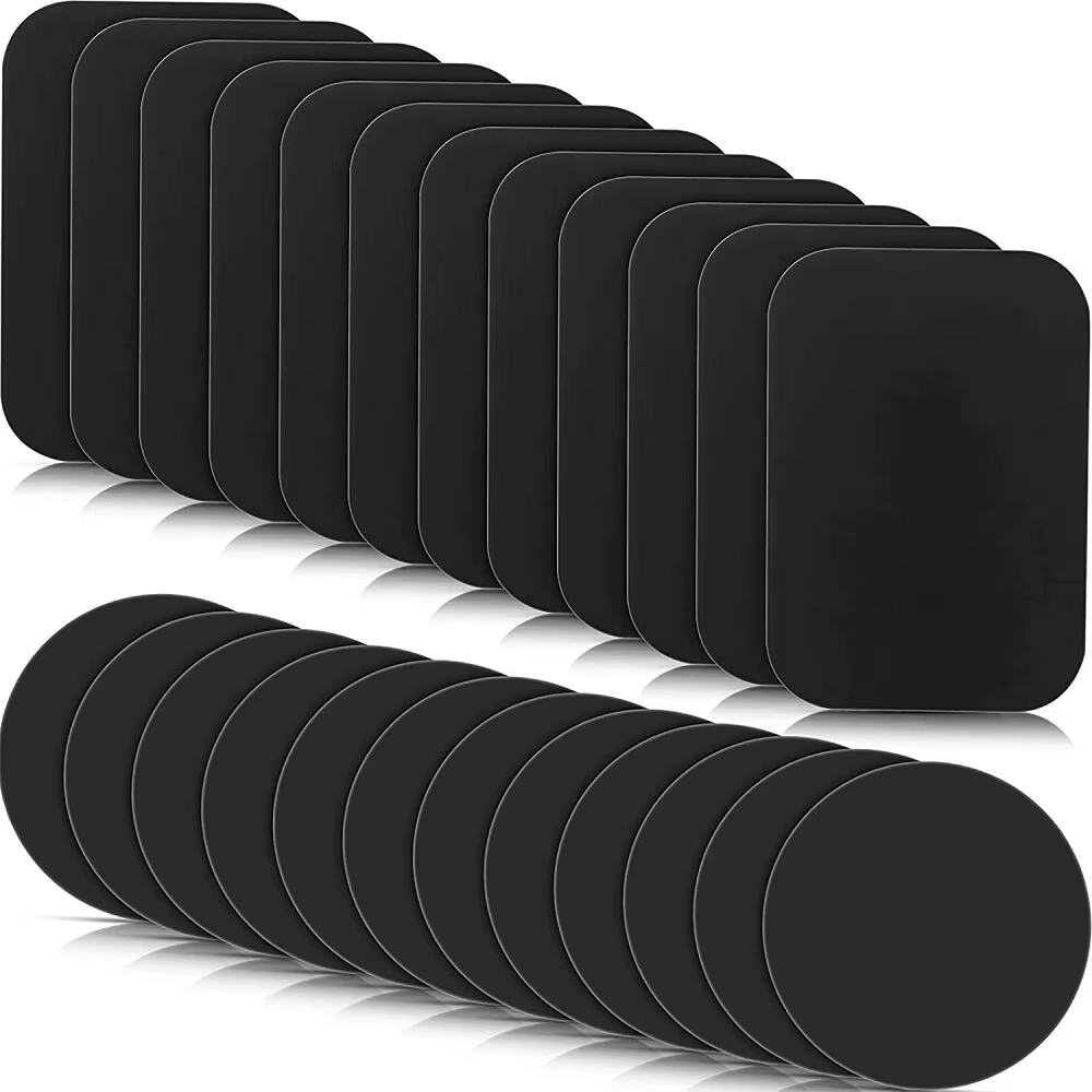 Plaque métallique magnétique pour support de téléphone de voiture, disque autocollant en fer pour support magnétique de téléphone de voiture, compatible iPhone Samsung Xiaomi