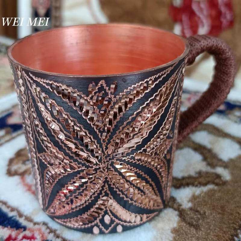 Tasse à café en cuivre pur Vintage aléatoire