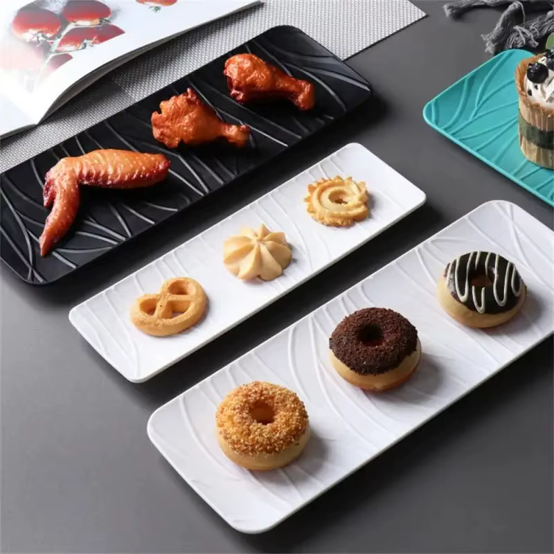 1 pièce Assiettes en céramique japonaises minimalistes à motif ondulé