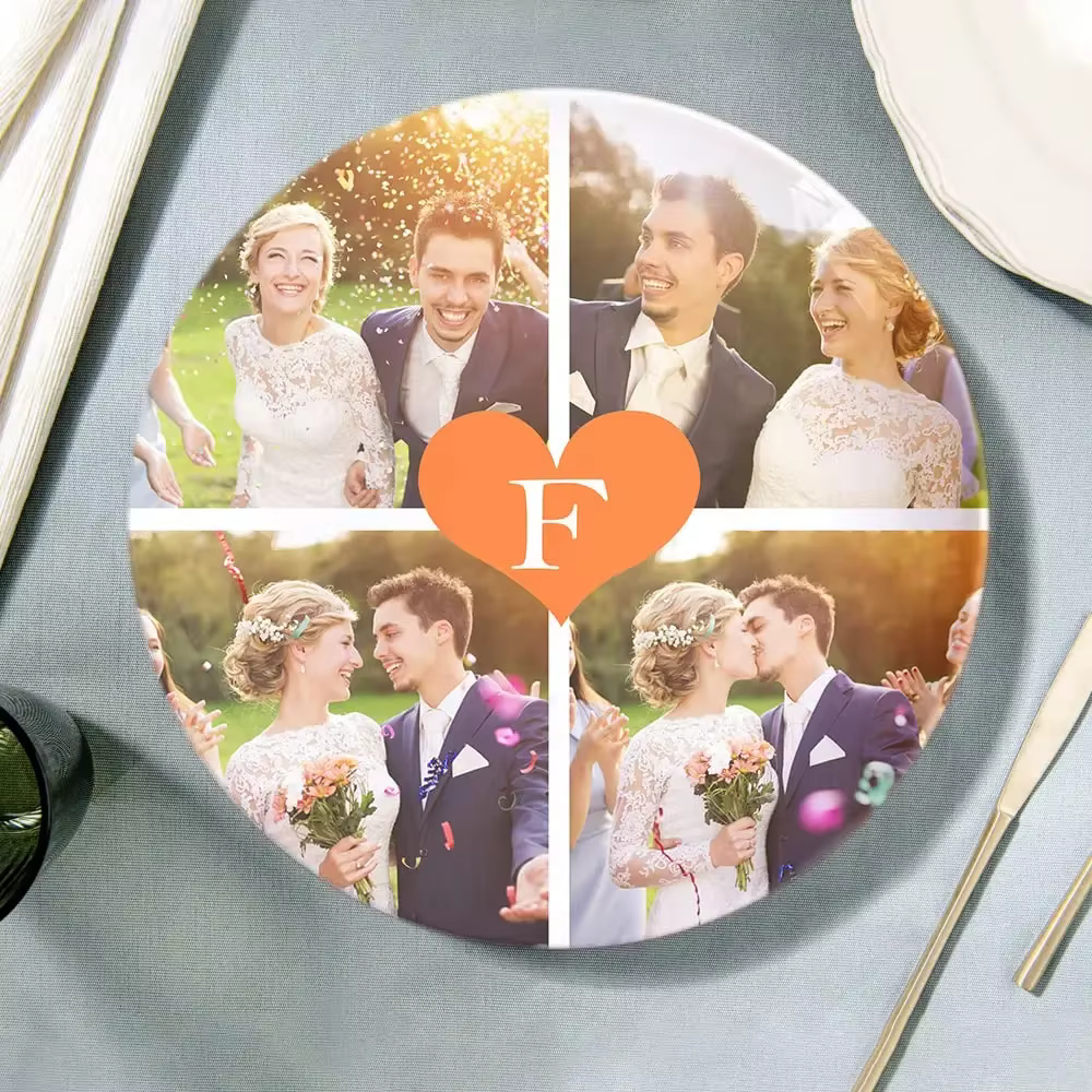 Assiette en Céramique Personnalisée avec Support