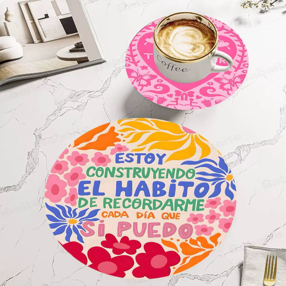 Plus Amor Por faveur dessous de verre en bois café tasse à thé décoration