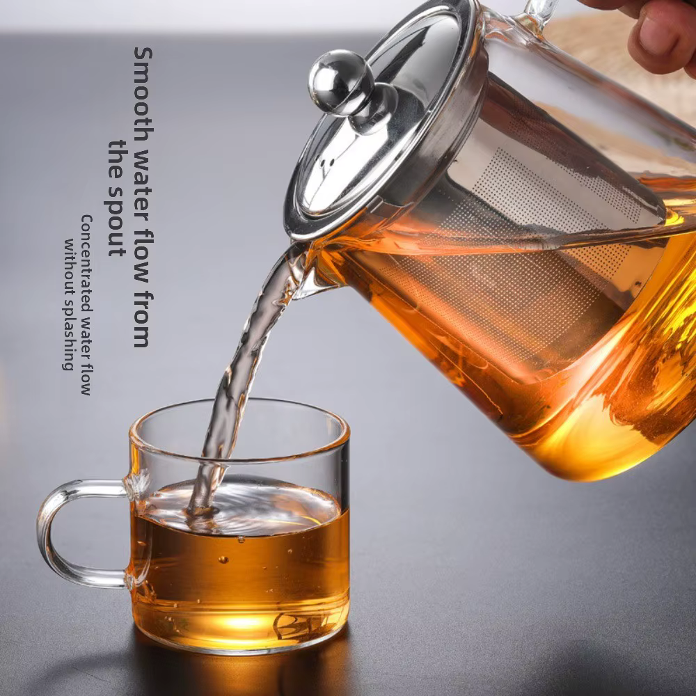 Théière en verre borosilicate résistant à la chaleur