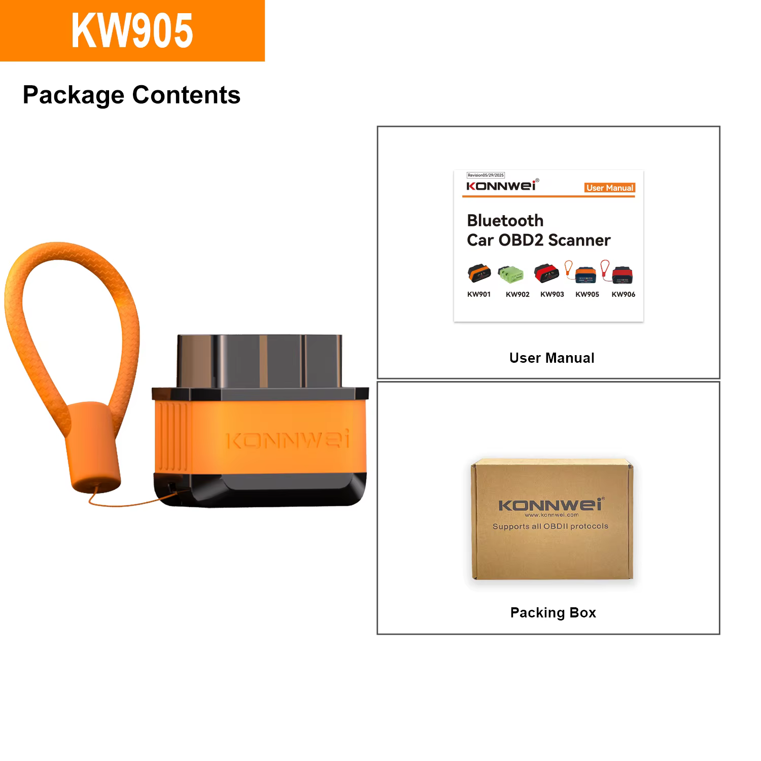KONNWEI outil de Diagnostic de défauts de voiture OBD2 connexion Bluetooth contrôle par application MAXOBD numérisation Codes d'erreur clairs outil de numérisation OBD2 de voiture