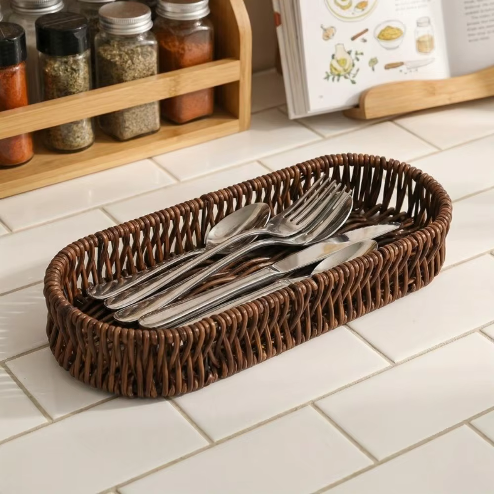 Panier de rangement ovale pour vaisselle