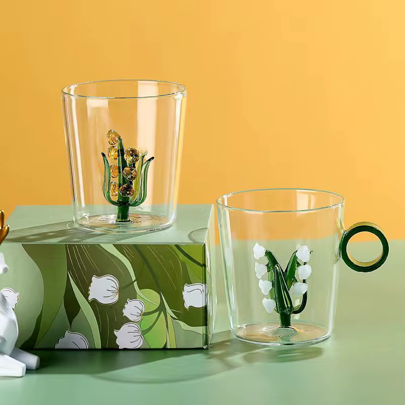 Muguet de mai Cadeau de tasse en verre pour amoureux