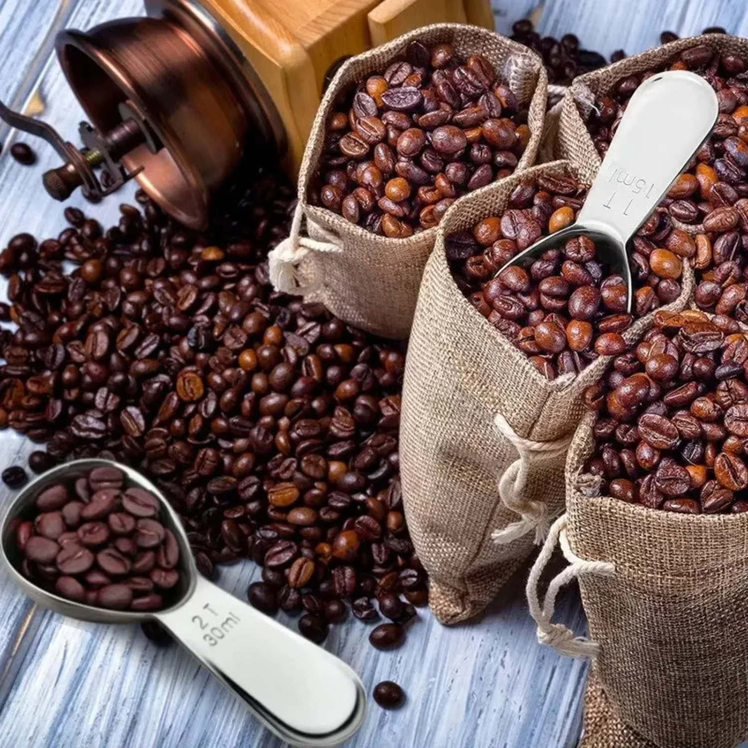 Cuillère à café, cuillère à café mesurant en acier inoxydable 304