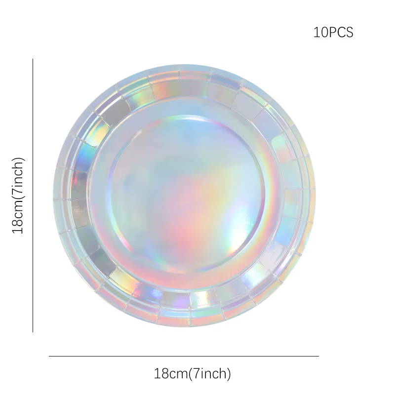 Ensemble de vaisselle couleur laser argent