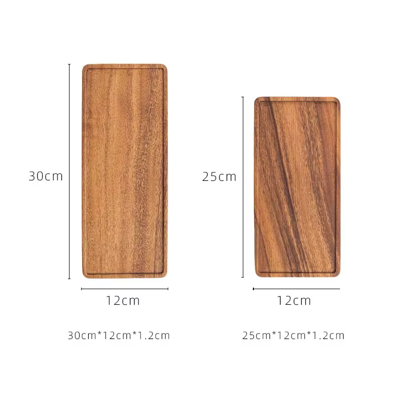 Musowood-Assiette de service en bois rectangulaire