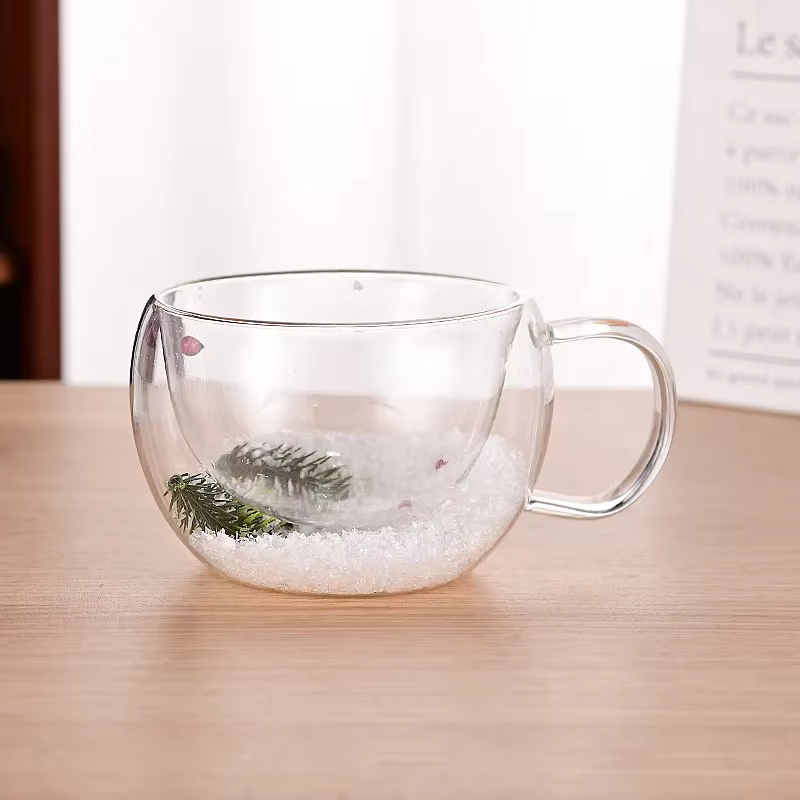 Tasse de noël en verre à Double paroi
