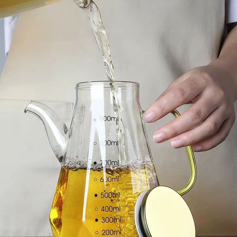 Bouteille d'huile en verre transparent de 500/700/900ml