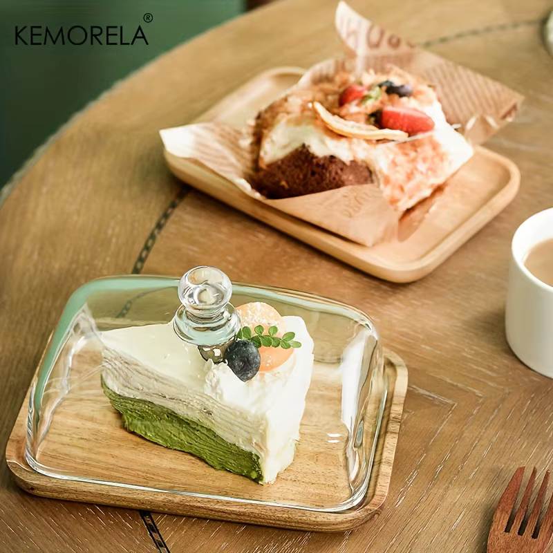 Assiette en bois pour gâteaux et desserts