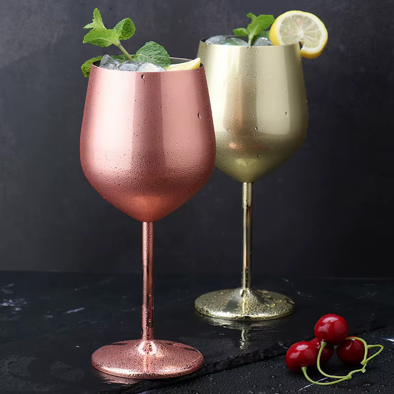 Verre à vin rouge et cocktail en acier inoxydable de 500 ml