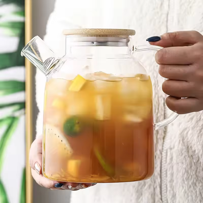 Théière en verre Borosilicate Transparent résistant à la chaleur