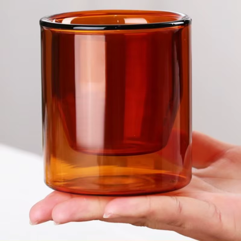 Tasse en verre à Double paroi en forme d'œuf de 250ml