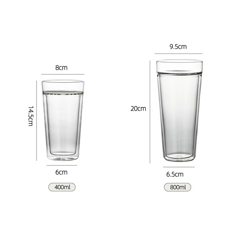 Tasse à café en verre à double paroi résistante à la chaleur