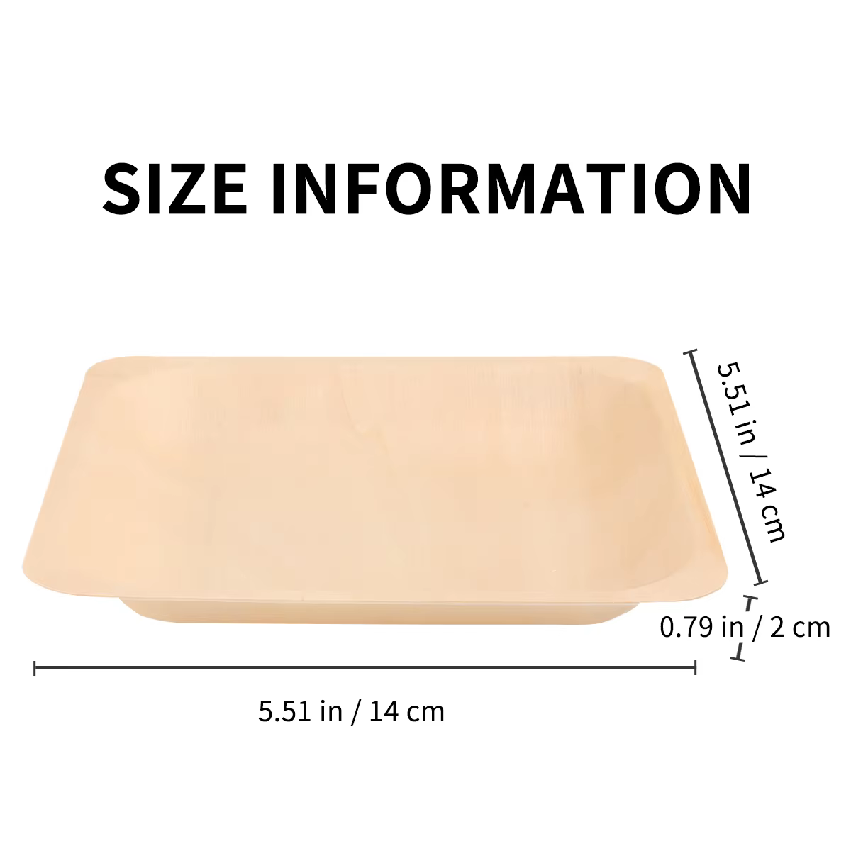Assiettes carrées en bois naturel